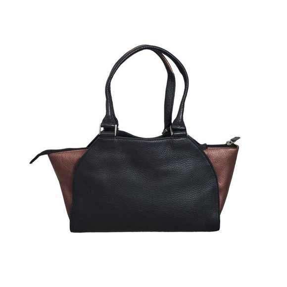 Derek Alexander Handbags - Derek Alexander Black & Bronze Leather Handbag